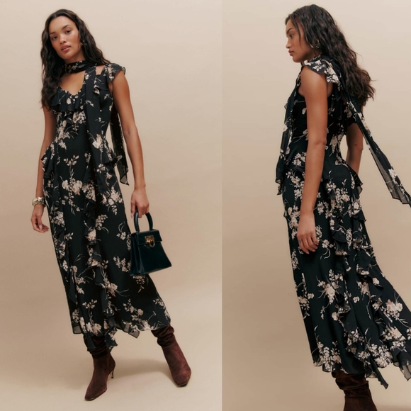 NWT Reformation Silvana Floral Print Dress - Picture 3 of 11